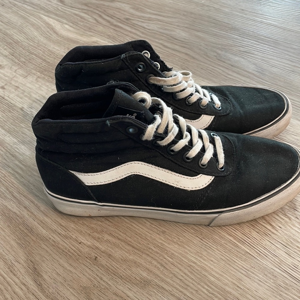 Black VANS, size 6 women, High tops, barely worn